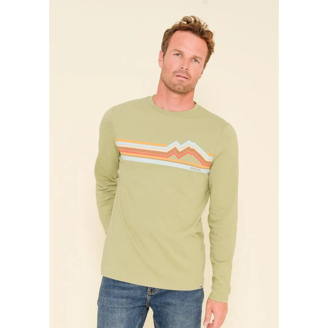 Brakeburn Mountain Stripe Long Sleeve Tee - Green