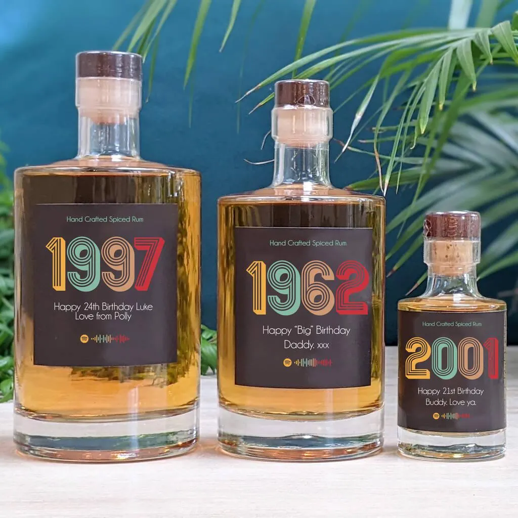 Personalised Spiced Rum With Music