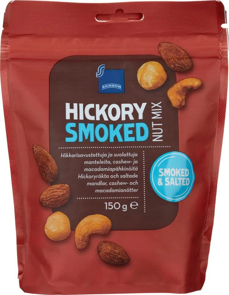 Rainbow hickory smoked nut mix pähkinäsekoitus 150g