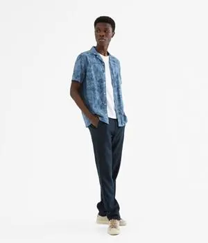 Denim lyhythihainen kauluspaita