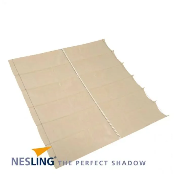 Harmonica schaduwdoek - 3.7m breed 5.0m lang - Gebroken Wit