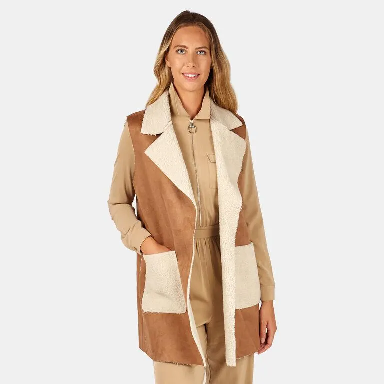 Chaleco de mujer con interior de pelo sintético