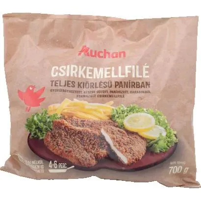 Auchan Kedvenc csirkemellfilé teljes kiőrlésű panírban 700 g