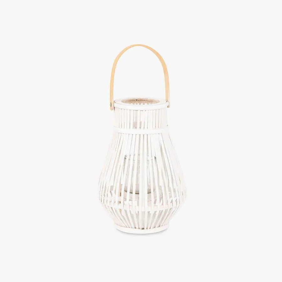 Lanterna bamboo branco D21x29cm BEACH