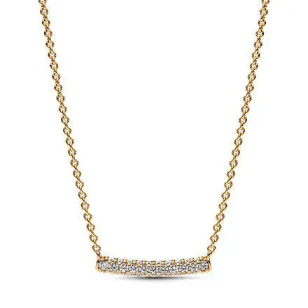 Κολιέ με επίστρωση χρυσού 14Κ & κυβική ζιρκόνια