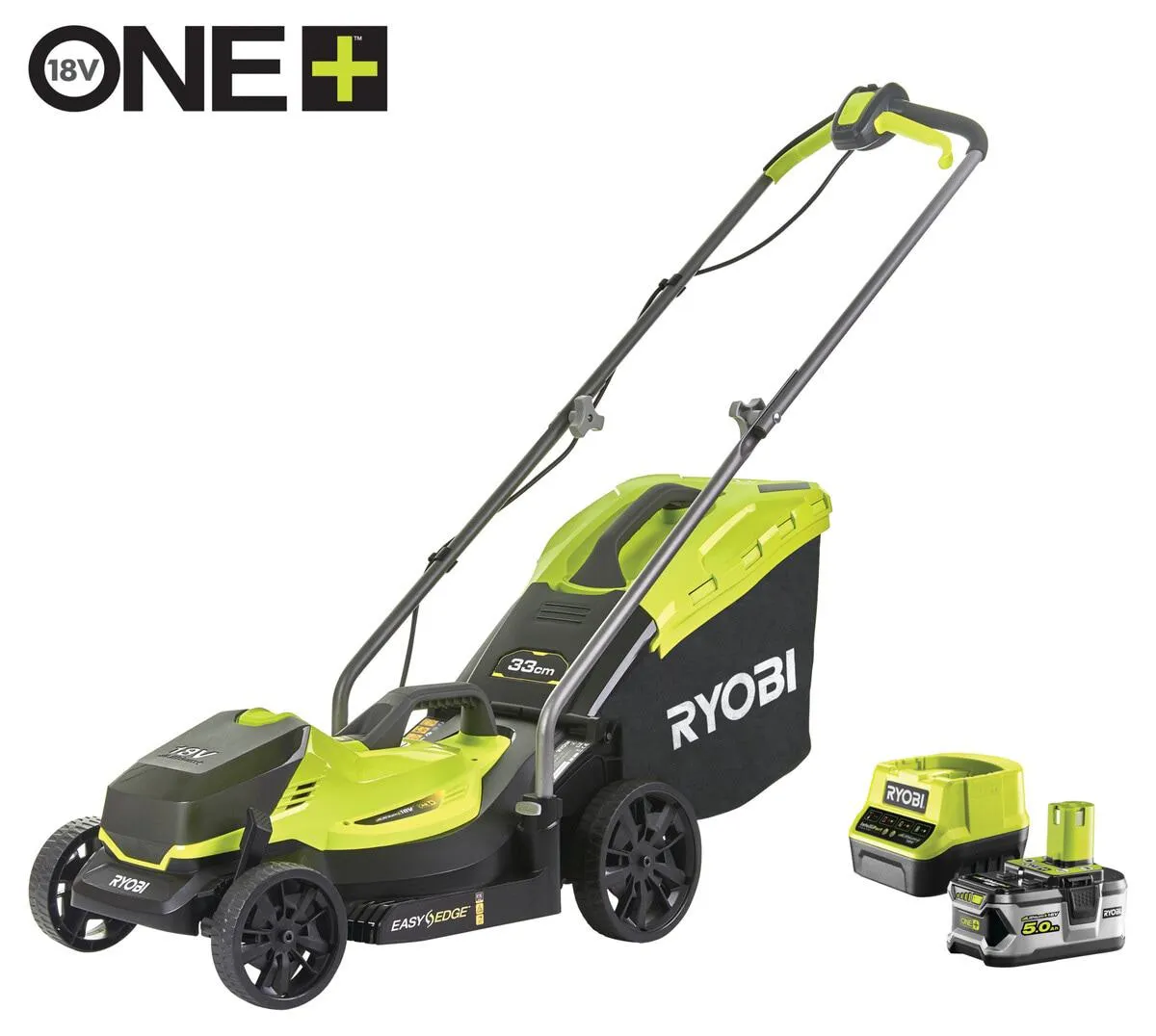 Ryobi Ruohonleikkuri ja ruohonkerääjä / Bio-Clip 18 V, RLM18X33B50