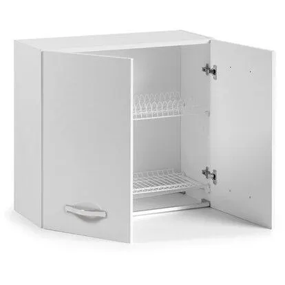 Pensile scolapiatti 80 cm 2 ante bianco frassinato