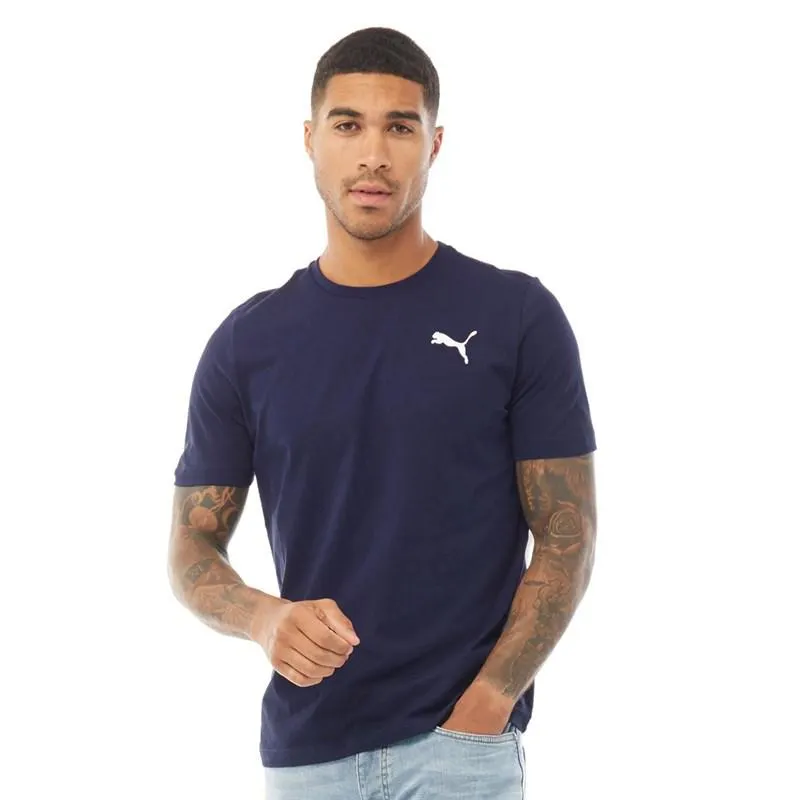 Puma Mens Essentials Logo T-Shirt Navy