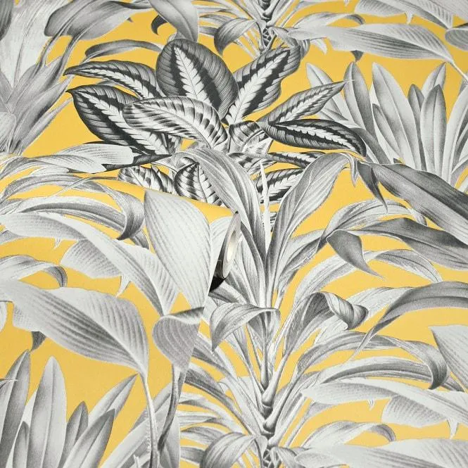Greenhouse Plants wallpaper in Ochre