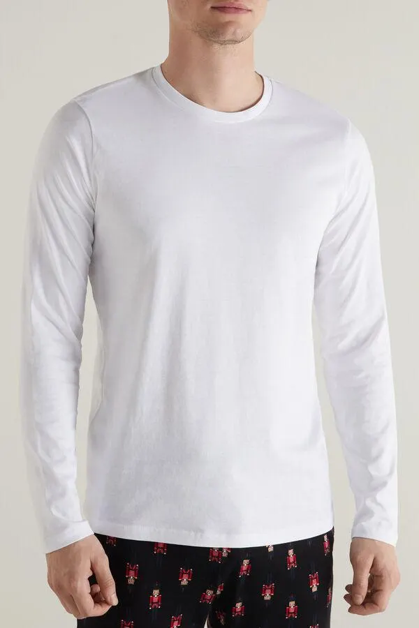 Maglia Girocollo Manica Lunga Cotone