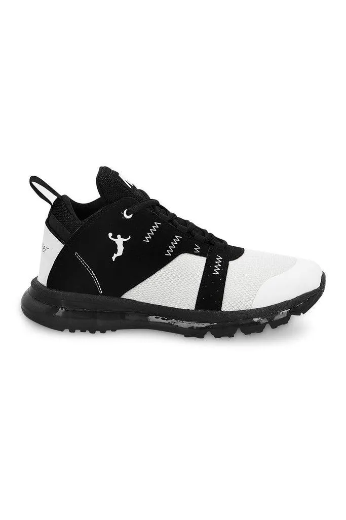 028516 Tenis Casual Con Burbuja Anti Impacto Color Blanco-Negro