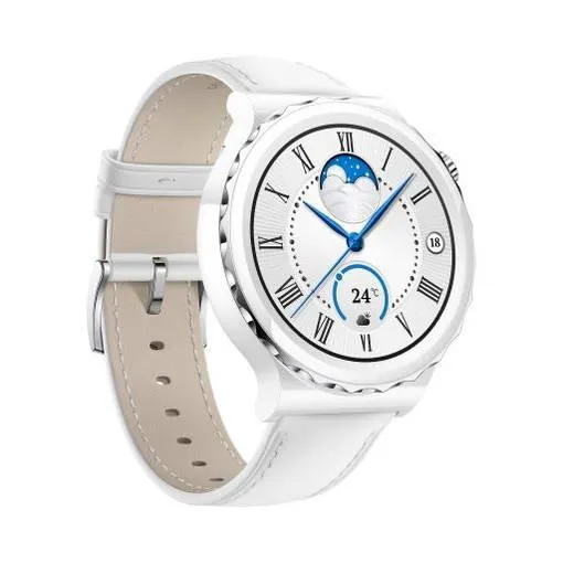 HUAWEI WATCH GT3 PRO 43mm CERAMIC / VALKOINEN NAHKARANNEKE