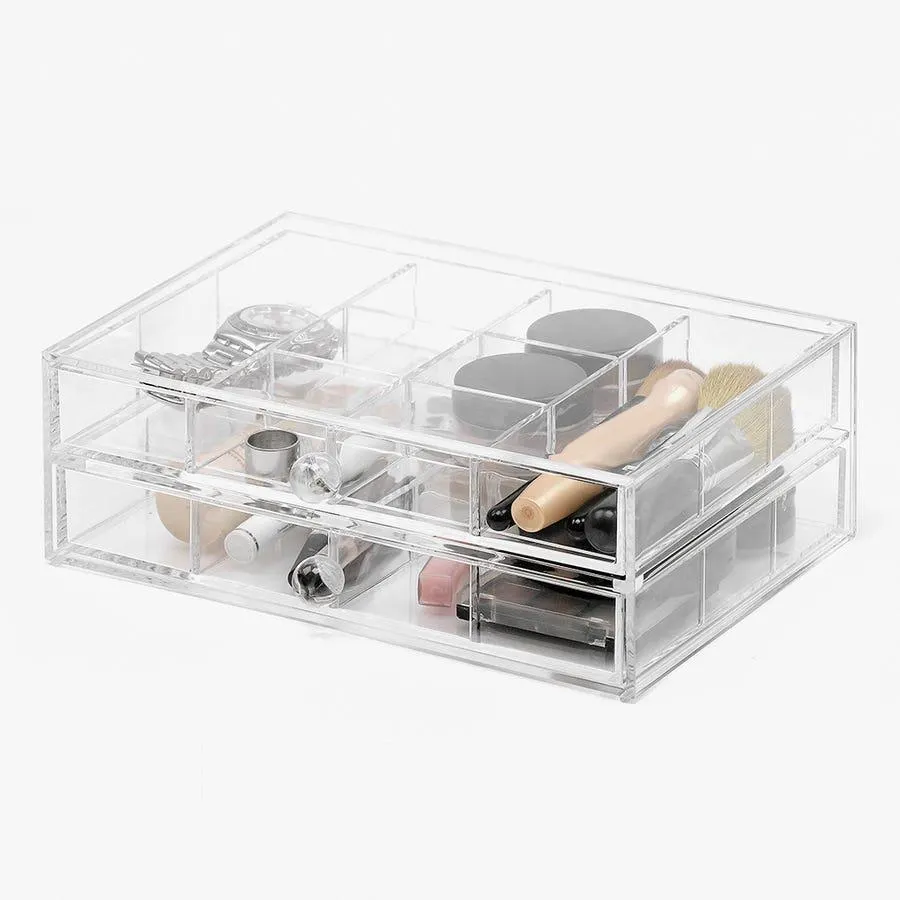 Caixa acrílica 2 gavetas com 12 divisórias BETHANY