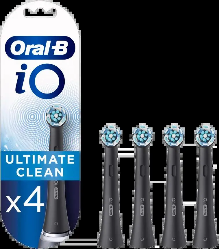 Oral-B iO Ultimate Clean Black -Vaihtoharjat, 4 Kpl:n Pakkaus