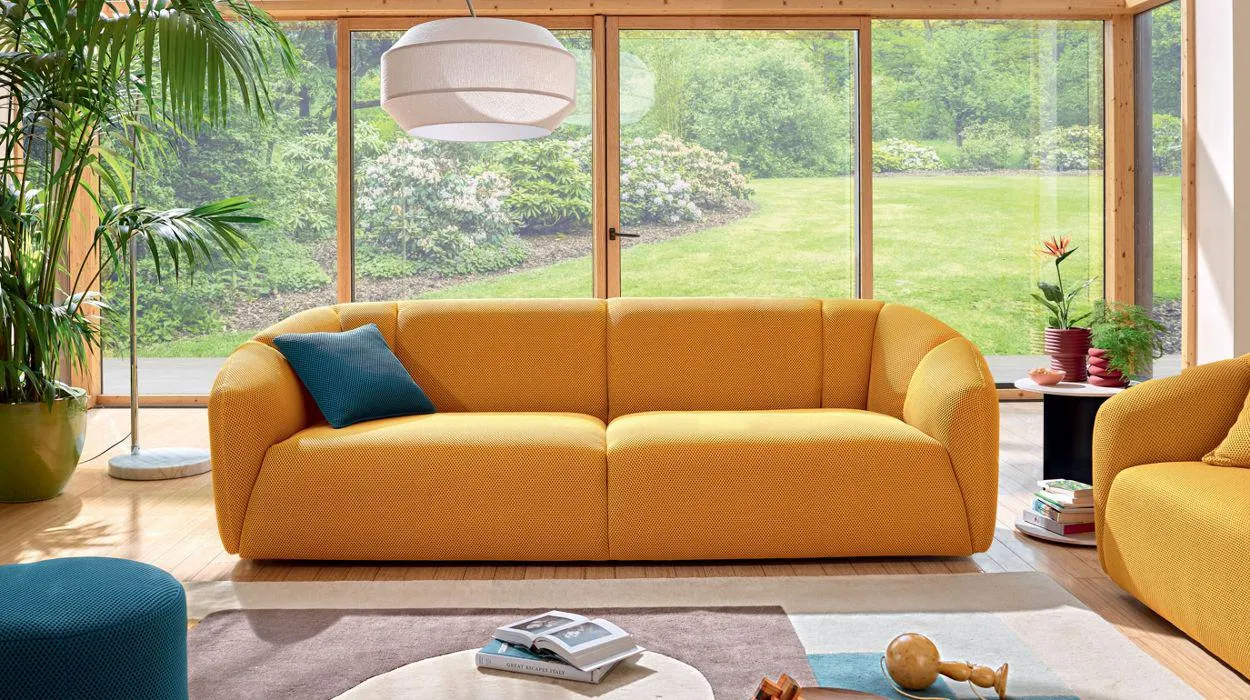 BERGAME Canapé 3 places fixe, tissu 3D