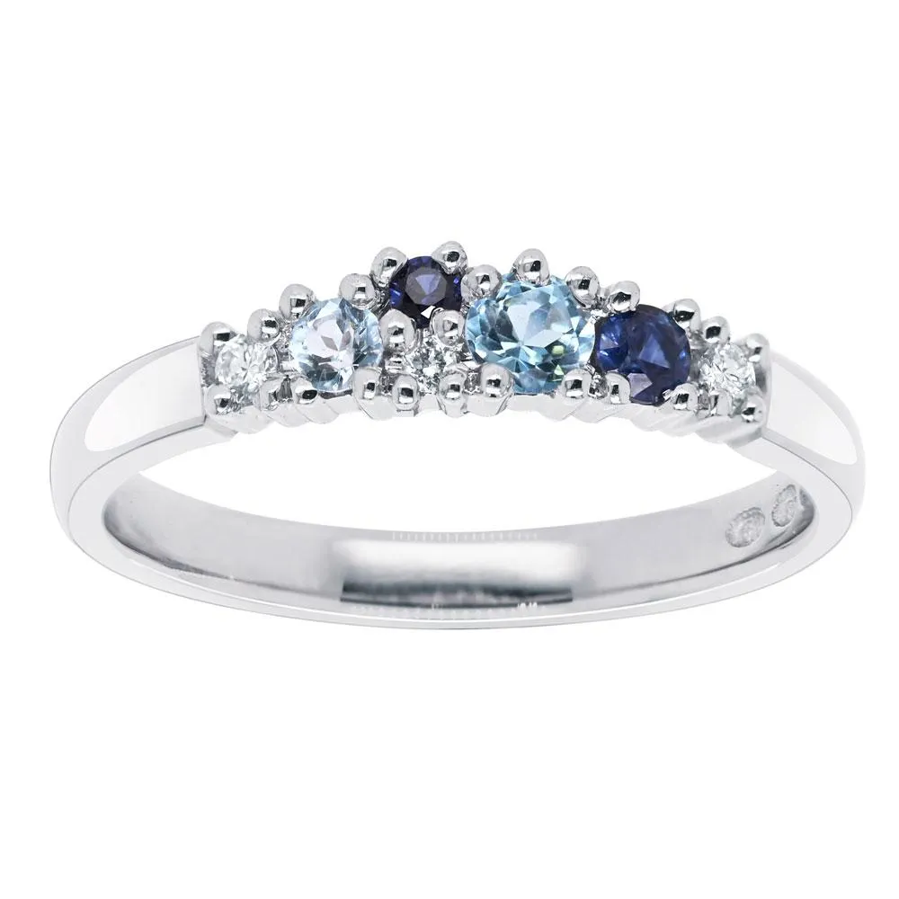 Princess Marianne timantti-safiiritopaasisormus 0,05ct valkokulta