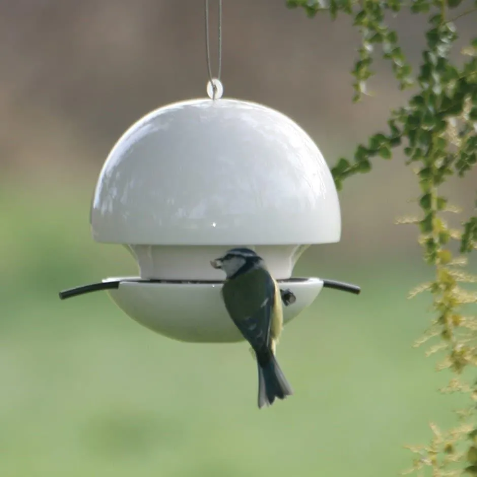 Clay seed feeder white