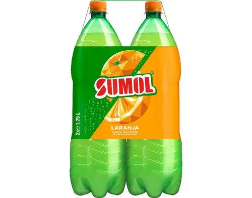 refrigerante sumol com gás laranja 2x1.75l