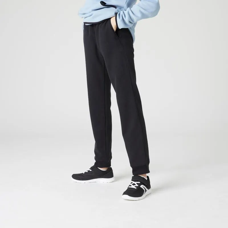 Pantalón Running 500 Niños Negro Cálido Recto