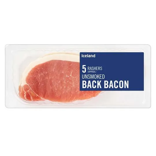 Iceland 5 Rashers (approx.) Unsmoked Back Bacon 150g