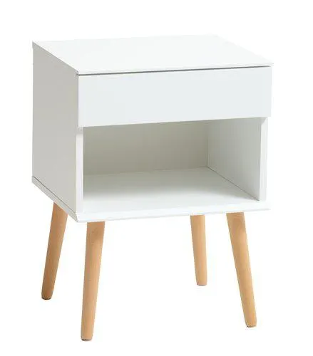 Mesita de noche KORSVANG 1 cajón blanco