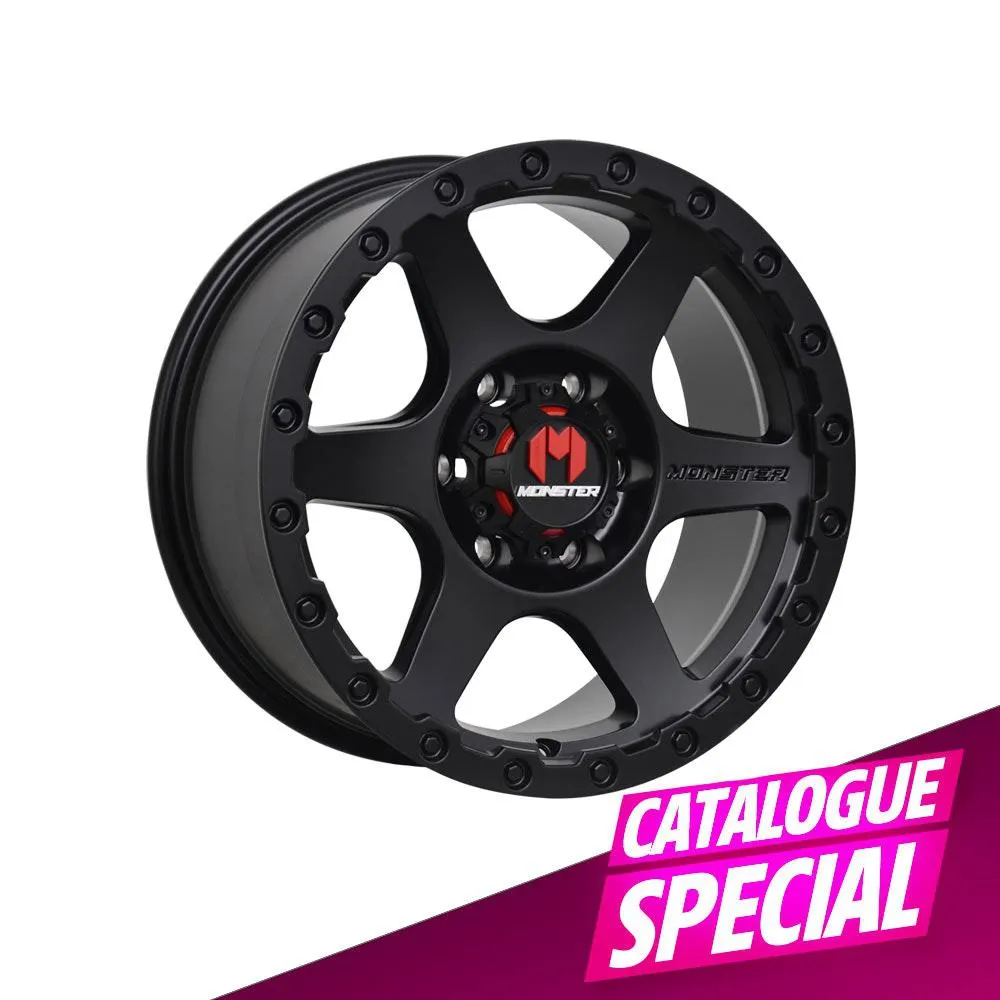Monster - Sniper - Satin Black - 17X8.5 6/139.7 P20
