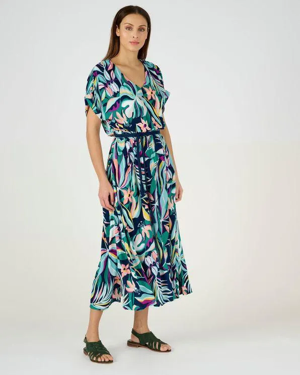 Jurk Crêpestof tropische print, viscose, Lenzing™ EcoVero™