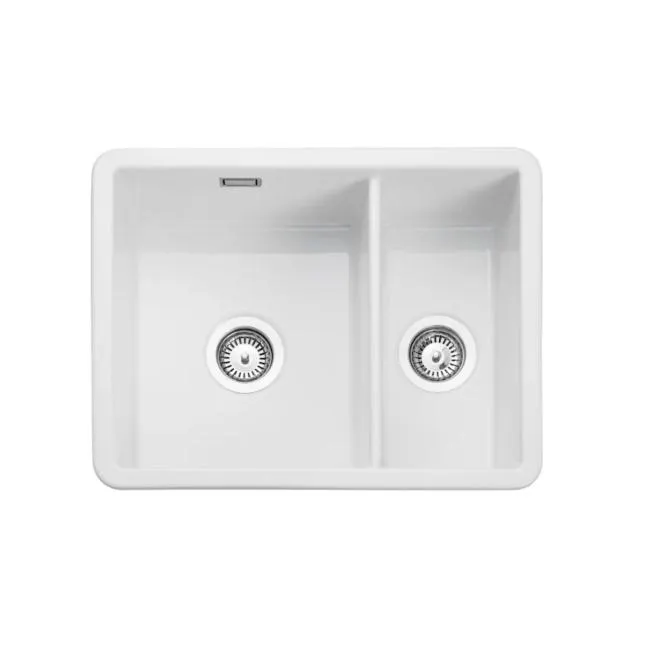 1.5 Bowl Undermount White Ceramic Kitchen Sink - Rangemaster Rustiqe