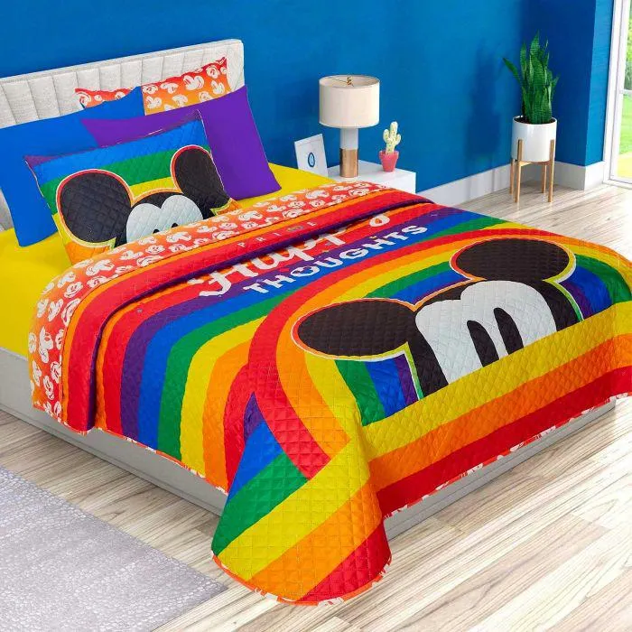 EDRECOLCHA QUEEN SIZE MICKEY ARCOIRIS