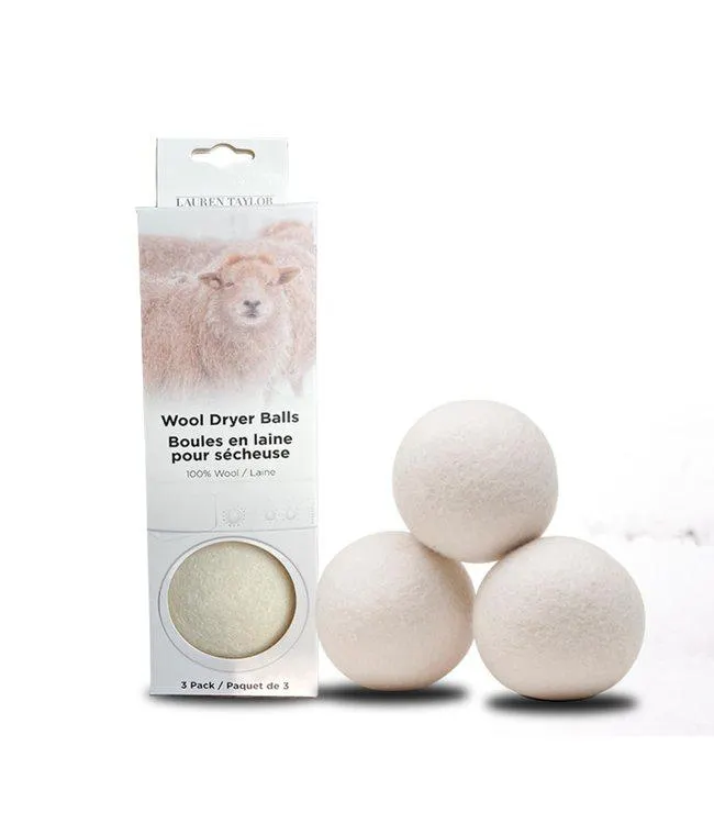 WOOL 3PK DRYER BALLS WHITE