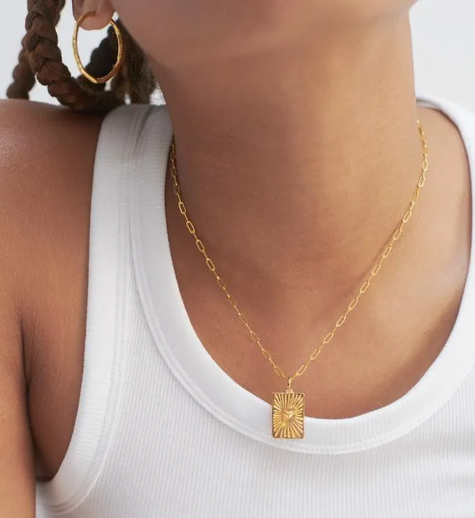 Talisman Heart Mini Paperclip Chain Necklace