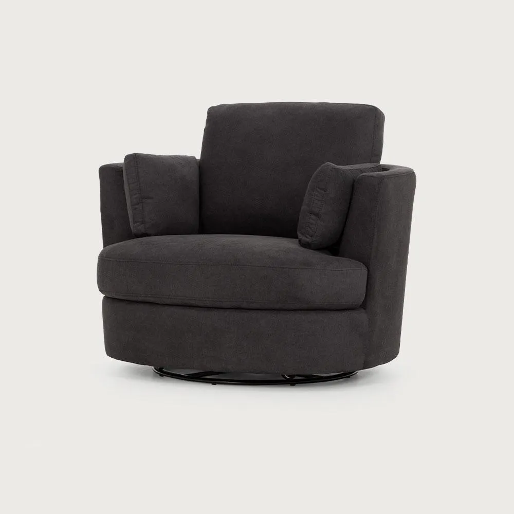 Macey Swivel Chair, Midnight