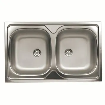 GAMMA spoeltafel rechthoek 80x50 cm 2 bakken met stop