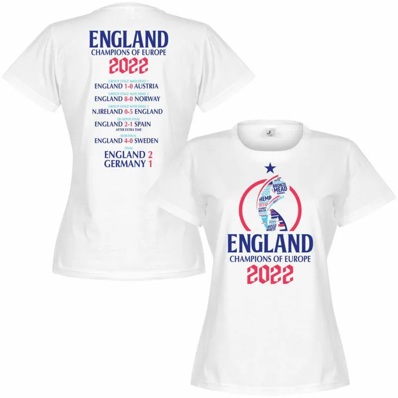 England 2022 Winners Road to Victory Women's T-shirt - White