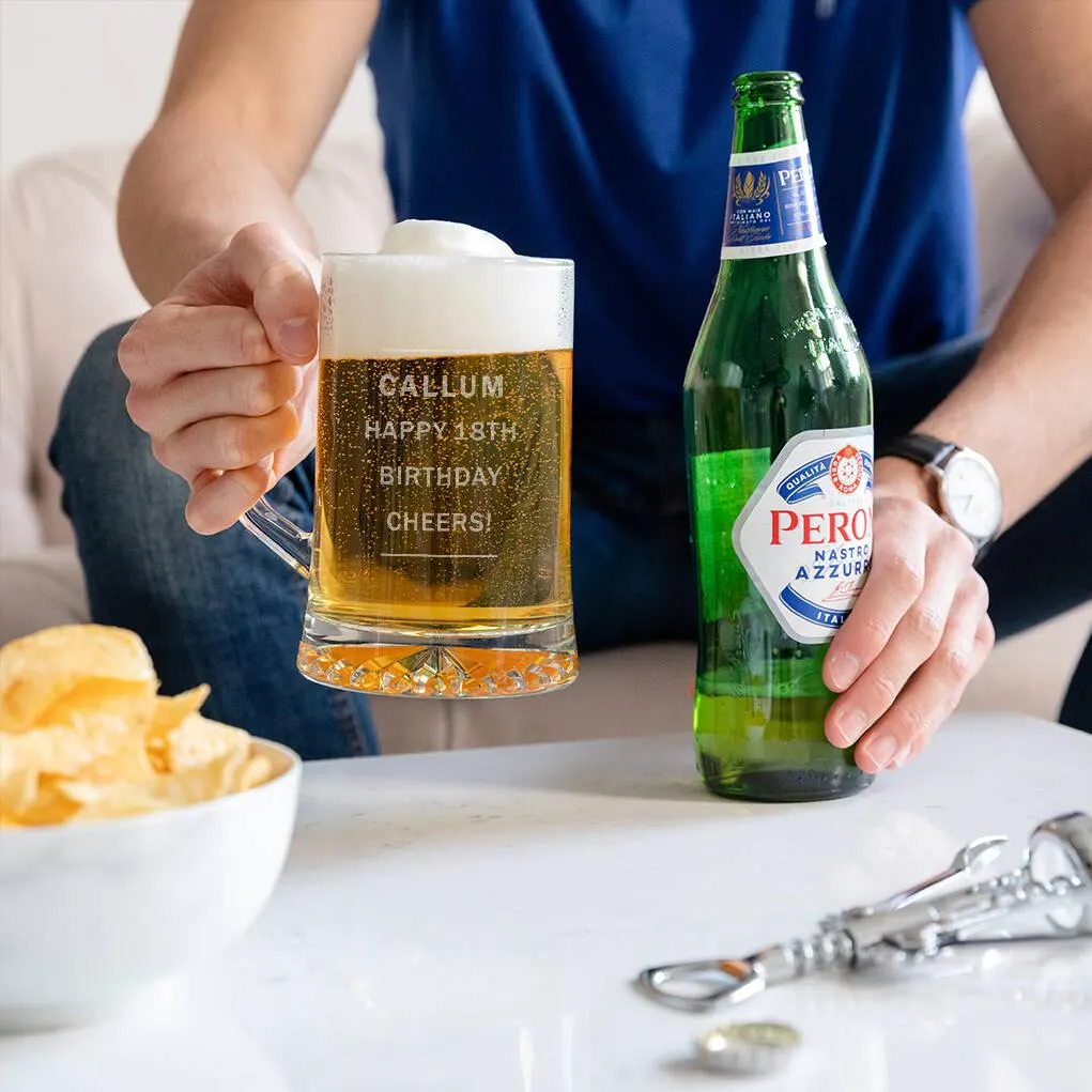 Personalised Pint Glass Beer Tankard For Him