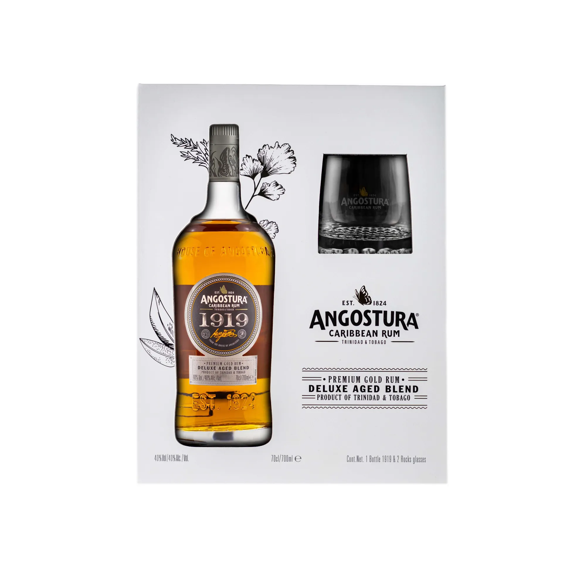 RON ANGOSTURA 1919 PREMIUM AGED 750ML VASOS