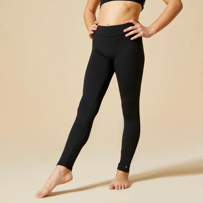 Girls' Gym Leggings 500 - Black