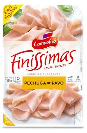Pechuga de pavo en lonchas finas finissimas Campofrío 115g