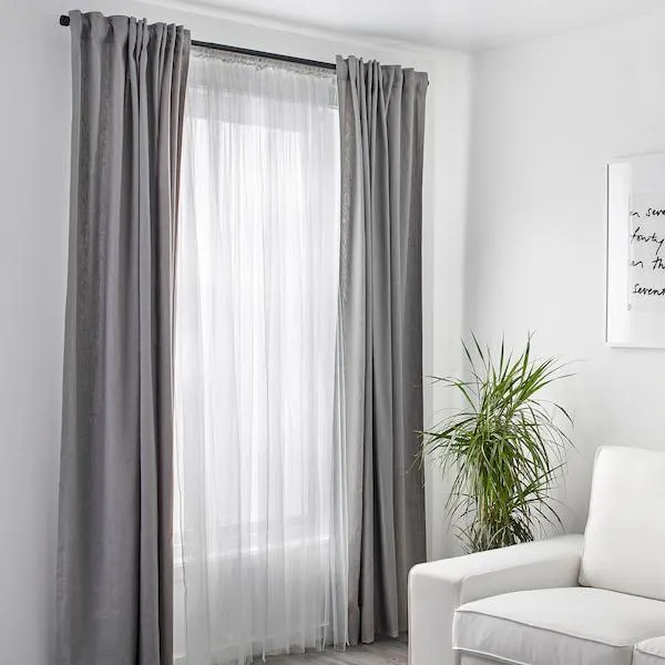 Net curtains, 1 pair, white,