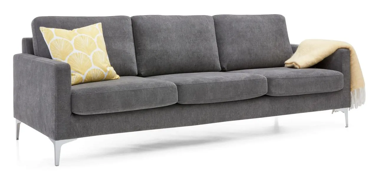 AVEC L -sohva Utopia-kangas Tummanharmaa, jalat cromi