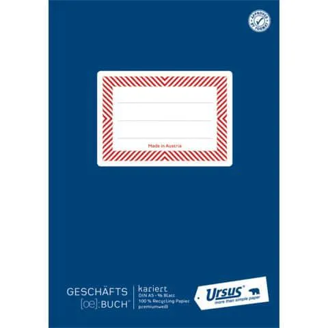 Geschäftsbuch A5 96Blatt kariert kaschiert URSUS OE 608395