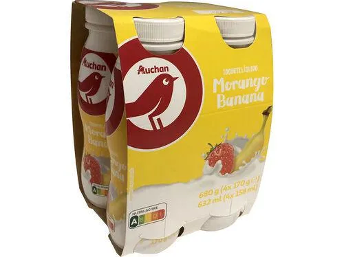 iogurte auchan líquido banana e morango 4x170g