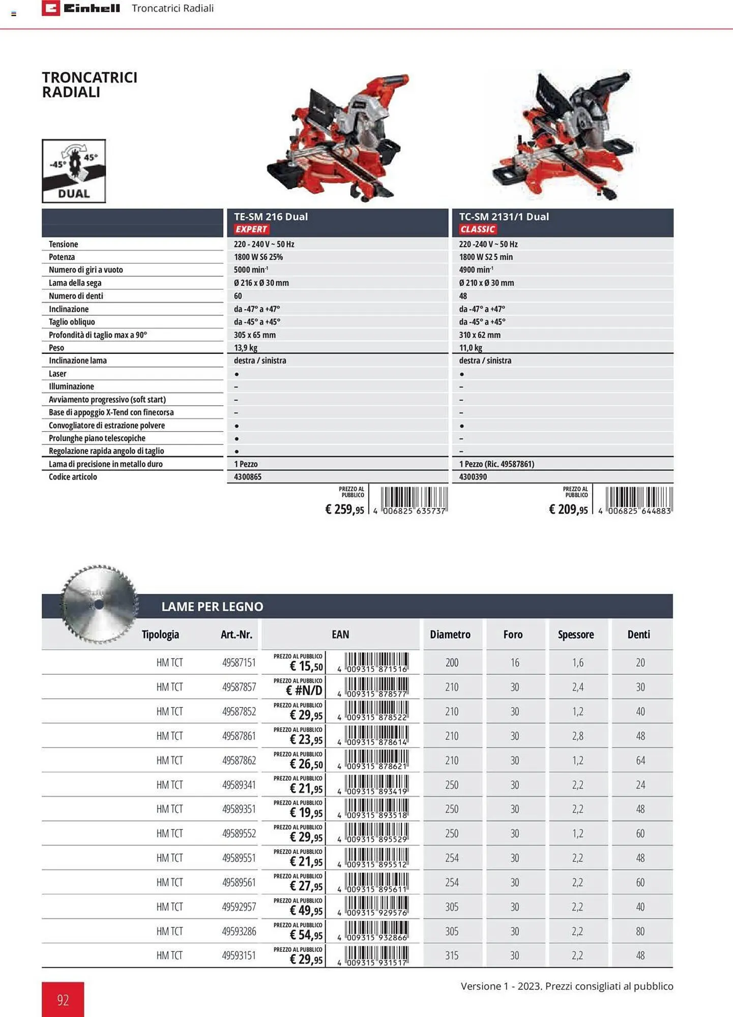 Volantino Einhell da 1 febbraio a 31 dicembre di 2023 - Pagina del volantino 92