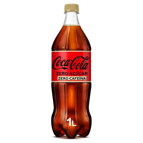 refrigerante com gás coca-cola zero cafeína e zero açúcar 1l