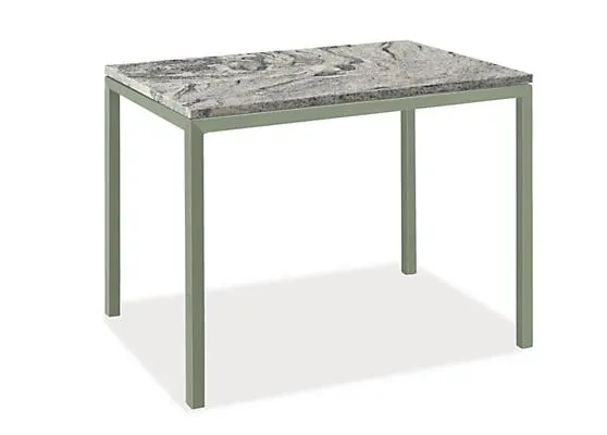 Parsons 36w 18d 28h Console Table w/1.5" Sage Base and Wiscont White Granite Top