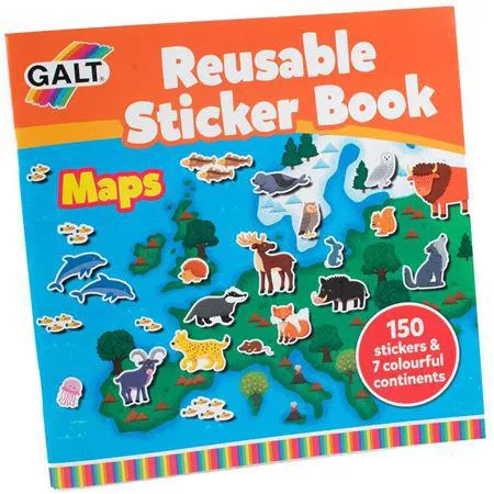 Maps Reusable Sticker Book