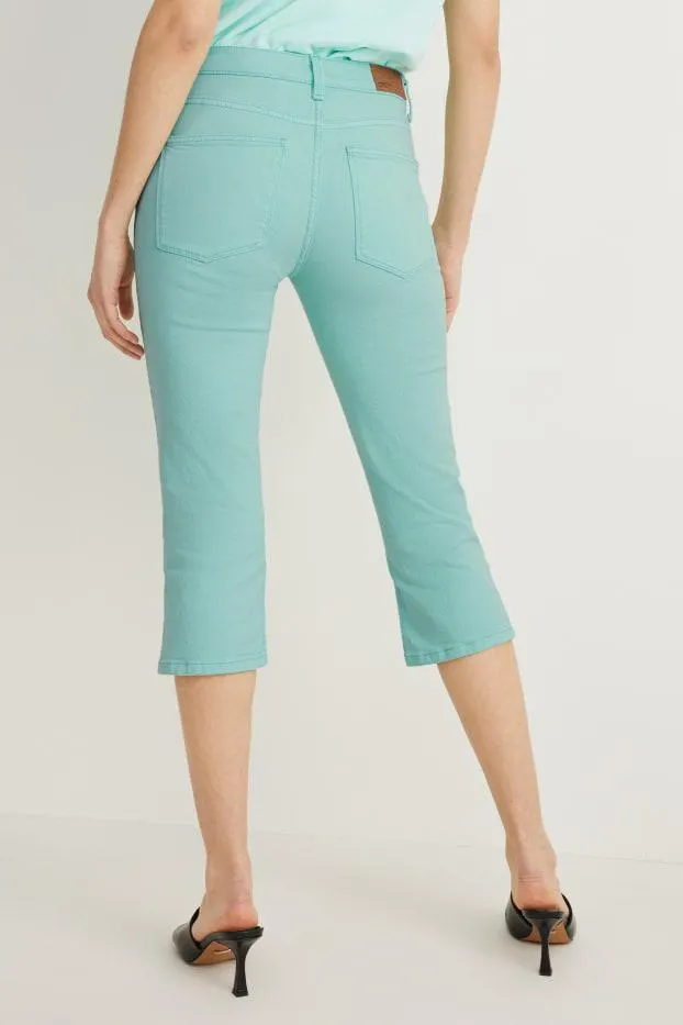 Capri jeans - mid-rise waist - slim fit