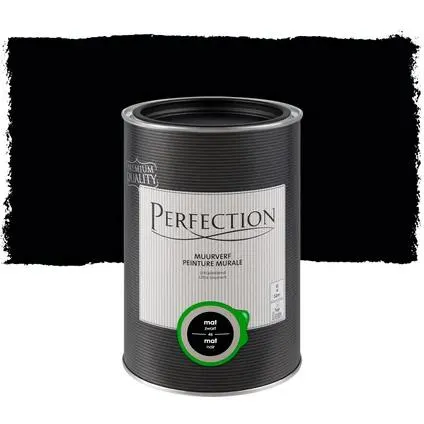 Perfection muurverf Ultradekkend mat zwart 1L