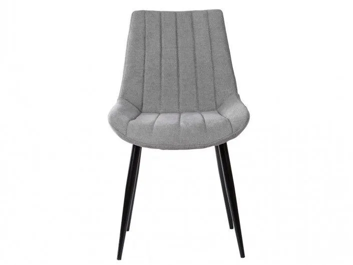 Pack 4 sillas de comedor tapizado gris claro y patas metálicas