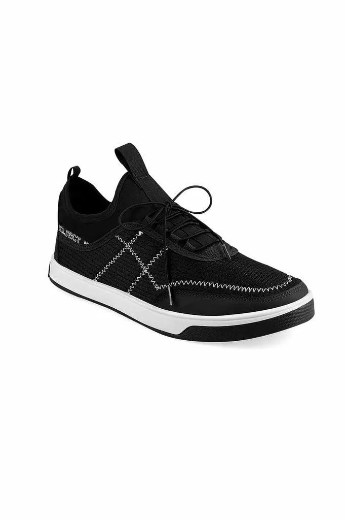 030555 Tenis Casuales Color Negro Con Detalles Blancos